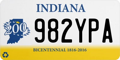 IN license plate 982YPA
