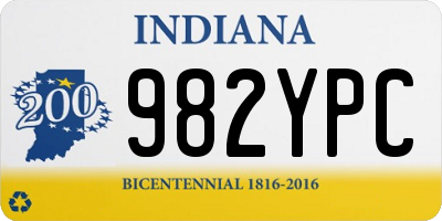 IN license plate 982YPC