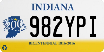 IN license plate 982YPI