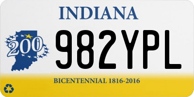 IN license plate 982YPL