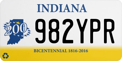 IN license plate 982YPR