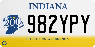 IN license plate 982YPY