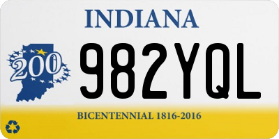 IN license plate 982YQL