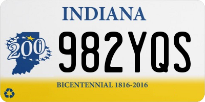 IN license plate 982YQS