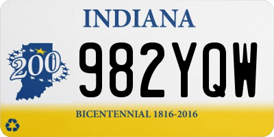 IN license plate 982YQW