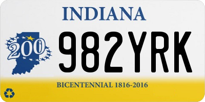 IN license plate 982YRK