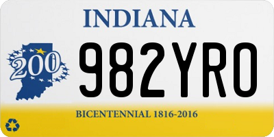 IN license plate 982YRO