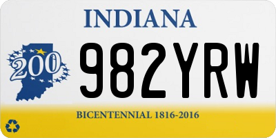 IN license plate 982YRW