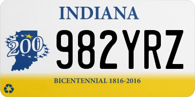 IN license plate 982YRZ