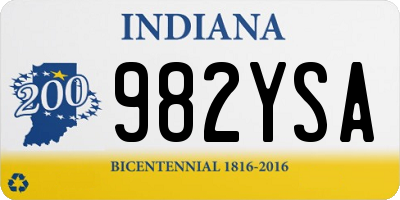 IN license plate 982YSA