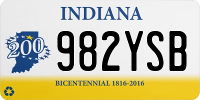 IN license plate 982YSB