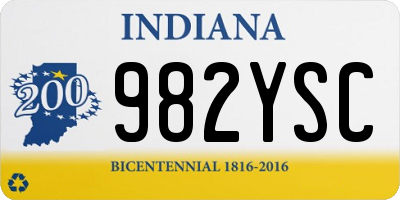 IN license plate 982YSC