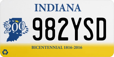 IN license plate 982YSD