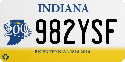 IN license plate 982YSF