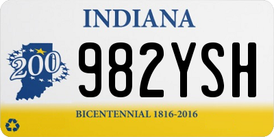 IN license plate 982YSH