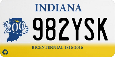 IN license plate 982YSK