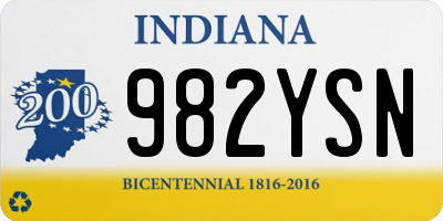 IN license plate 982YSN