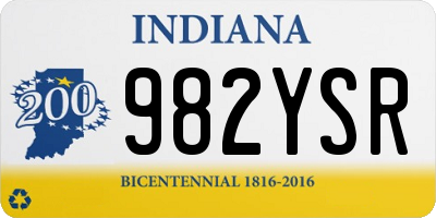 IN license plate 982YSR