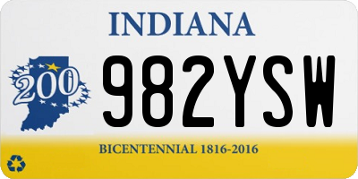 IN license plate 982YSW