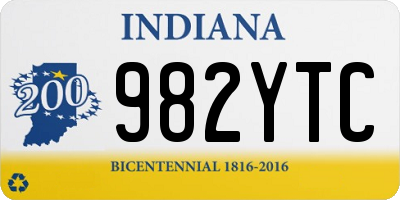 IN license plate 982YTC