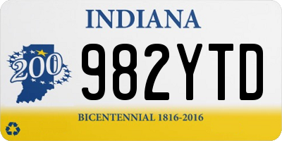 IN license plate 982YTD