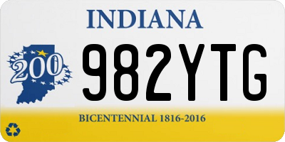 IN license plate 982YTG