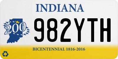 IN license plate 982YTH