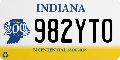 IN license plate 982YTO