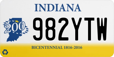 IN license plate 982YTW