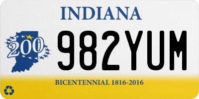IN license plate 982YUM