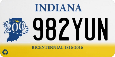 IN license plate 982YUN