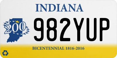 IN license plate 982YUP