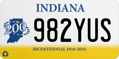 IN license plate 982YUS