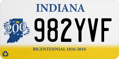 IN license plate 982YVF