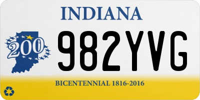 IN license plate 982YVG