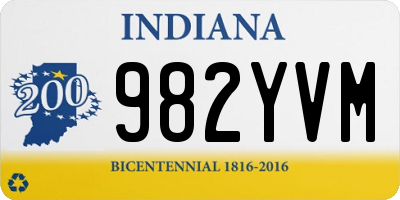 IN license plate 982YVM