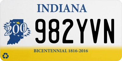 IN license plate 982YVN