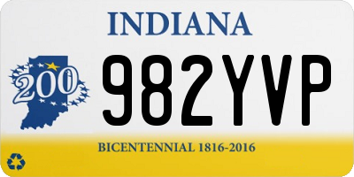 IN license plate 982YVP