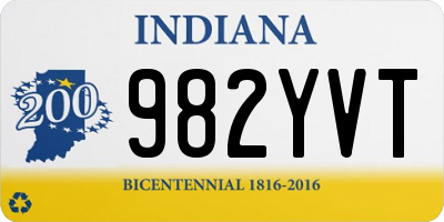 IN license plate 982YVT