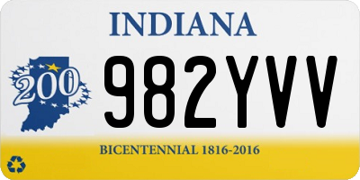 IN license plate 982YVV