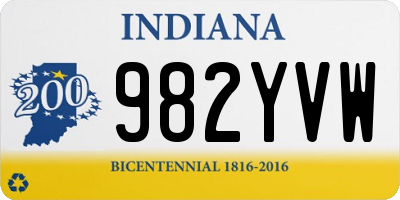 IN license plate 982YVW