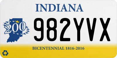 IN license plate 982YVX