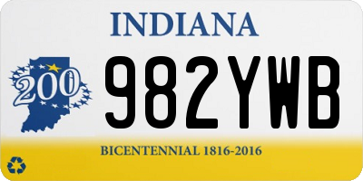 IN license plate 982YWB