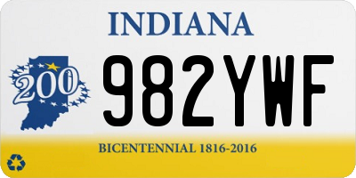 IN license plate 982YWF