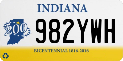 IN license plate 982YWH