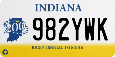 IN license plate 982YWK