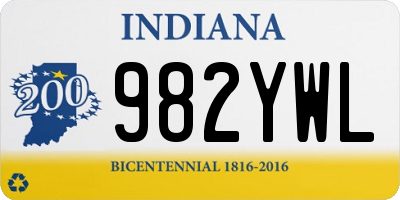 IN license plate 982YWL