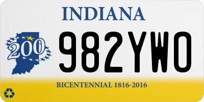 IN license plate 982YWO