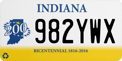 IN license plate 982YWX