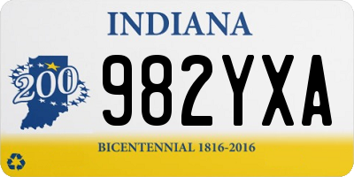 IN license plate 982YXA